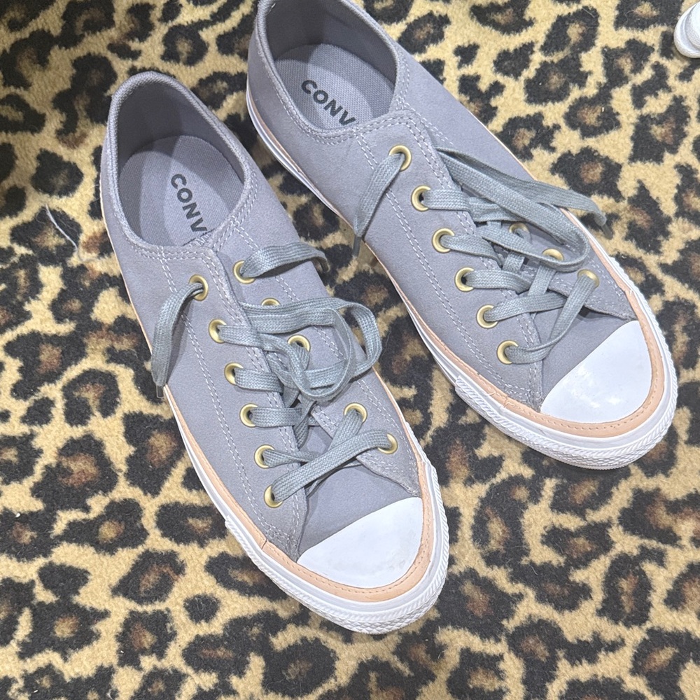 Converse Gray and Tan Low-Top Sneakers